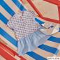 Preview: katia fabrics-  DECKCHAIRS - rot-blau auf weiß - Jersey