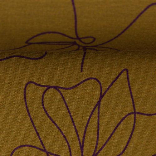 MARVELOUS FLOWERS -  olivegrün - Modal French Terry