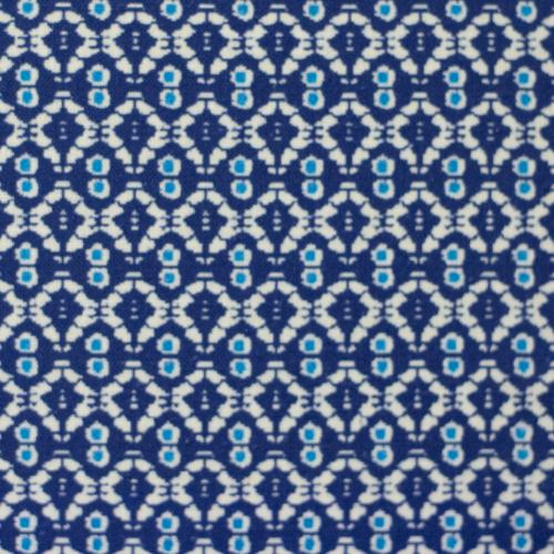 NICOLE - blau-gemustert- Leinen-Baumwolle - Webware
