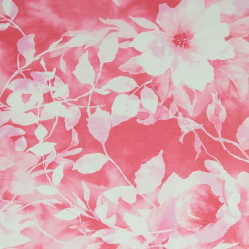 LENA Batik Flowers- rosa - Baumwolljersey 