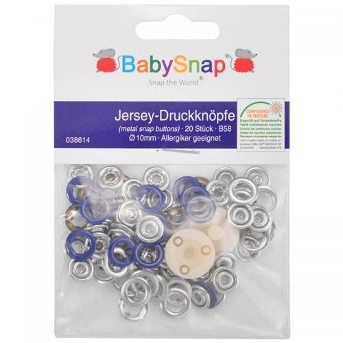BabySnap Jersey Ring Druckknöpfe 10 mm, marine