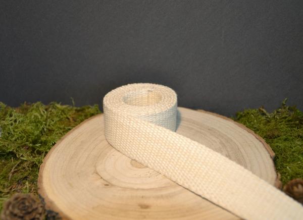 weiches Baumwoll-Gurtband - natur - 3 cm