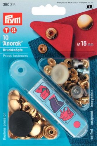 Anorak Druckknöpfe flach 15 mm - gold - 