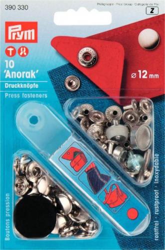 Anorak Druckknöpfe flach 12 mm - silber -