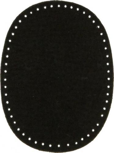 2 Leder-Flecken, ca. 7x9,5cm, schwarz - Flicken