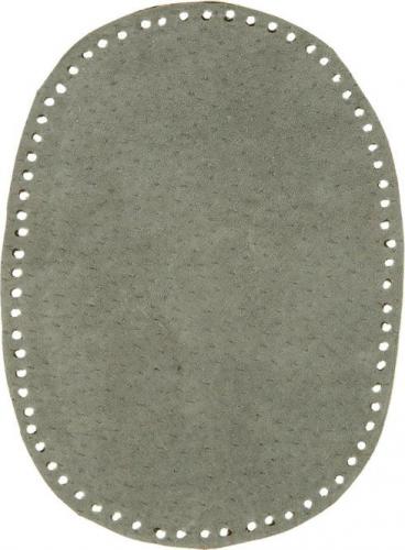 2 Leder-Flecken, ca. 7x9,5cm grau - Flicken