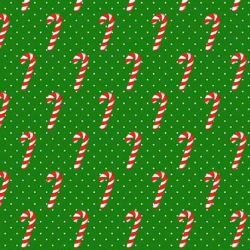 Under the Mistletoe - CANDY CANE WISHES - green-  Patchworkstoff