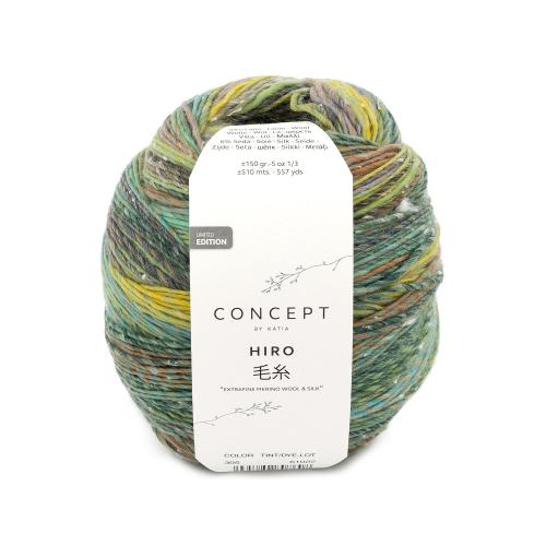 HIRO Grün-Blau-Gelb - Wolle/Seide