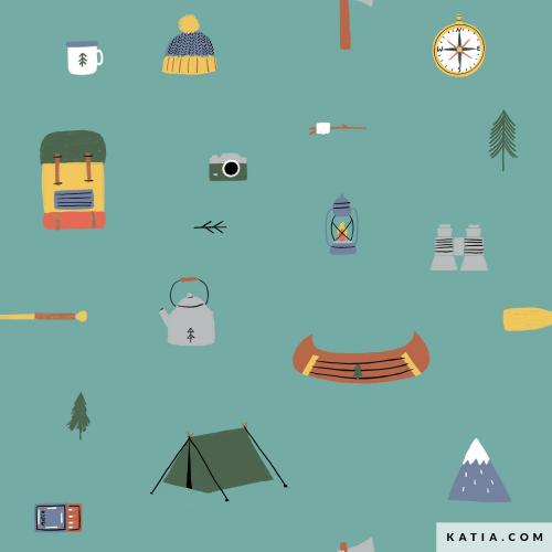 Katia Fabrics Adventure Items - Popeline - Webware