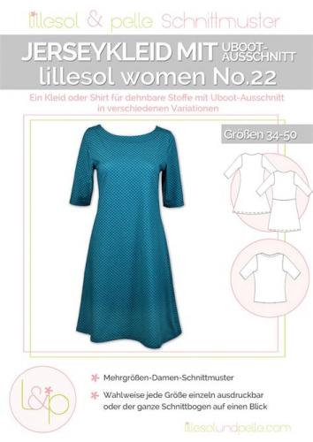 lillesol women No.22 Jerseykleid Uboot-Ausschnitt