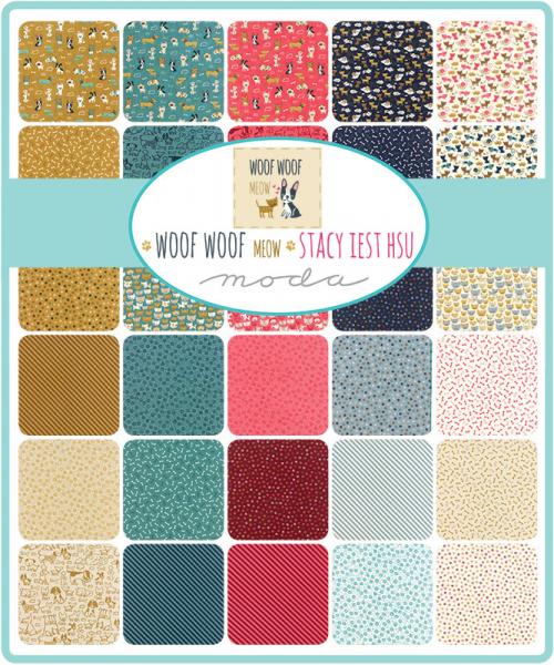Jelly Roll WOOF WOOF MEOW by Stacy Iest Hsu - Patchworkstoff