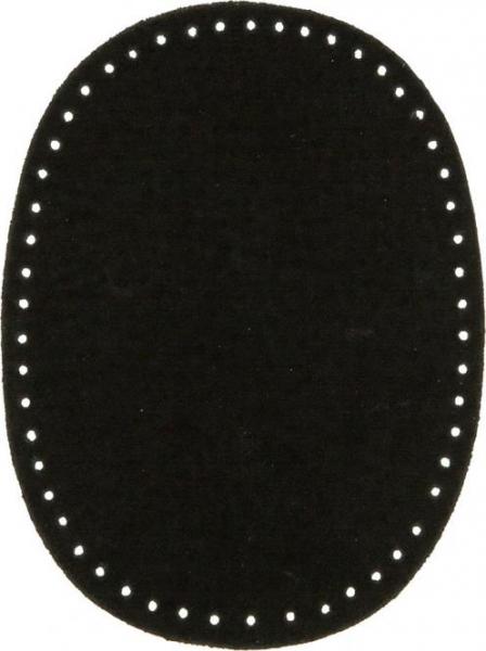2 Leder-Flecken, ca. 7x9,5cm, schwarz - Flicken