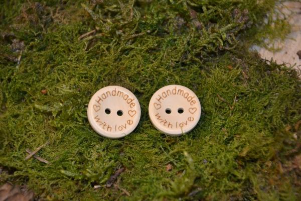 Handmade with love - Holzknopf - 20mm